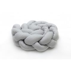   Prémium fonott fejvédő kiságyba 210cm - szürke pöttyös 