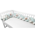 Baby Shop prémium fonott fejvédő kiságyba 220cm - Lulu Natural menta 