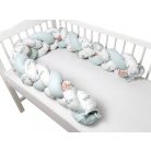 Baby Shop prémium fonott fejvédő kiságyba 220cm - Lulu Natural menta 