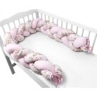 Baby Shop prémium fonott fejvédő kiságyba 250cm - Kis balerina rózsaszín 