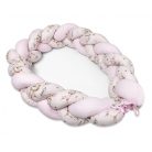 Baby Shop prémium fonott fejvédő kiságyba 250cm - Kis balerina rózsaszín 