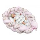 Baby Shop prémium fonott fejvédő kiságyba 250cm - Kis balerina rózsaszín 