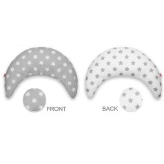 Scamp félhold párna - Grey White Round Stars