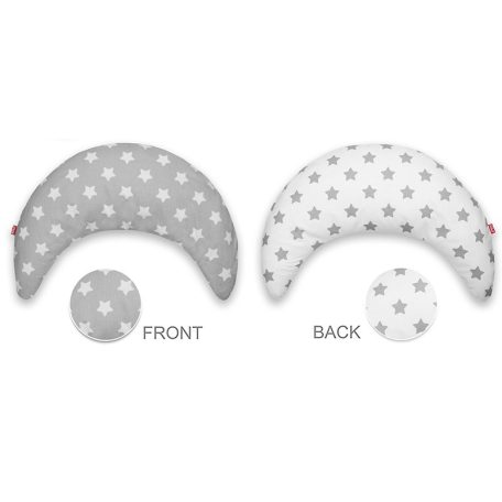 Scamp félhold párna - Grey White Round Stars