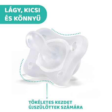 Chicco PhysioForma®  Mini Soft szilikon cumi 0-2 hó, 2 db kék