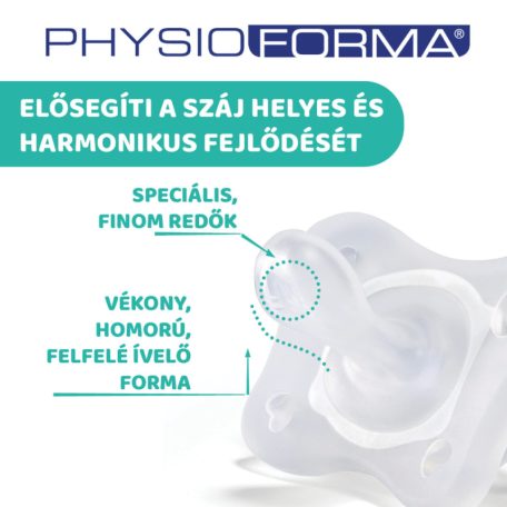 Chicco PhysioForma®  Mini Soft szilikon cumi 0-2 hó, 2 db kék
