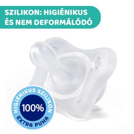 Chicco PhysioForma®  Mini Soft szilikon cumi 0-2 hó, 2 db rózsaszín