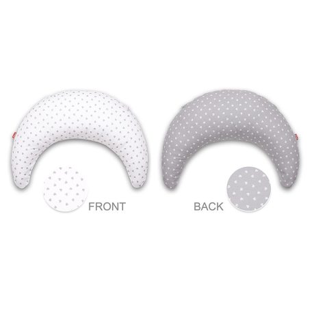 Scamp félhold párna - Little Heart White Gray