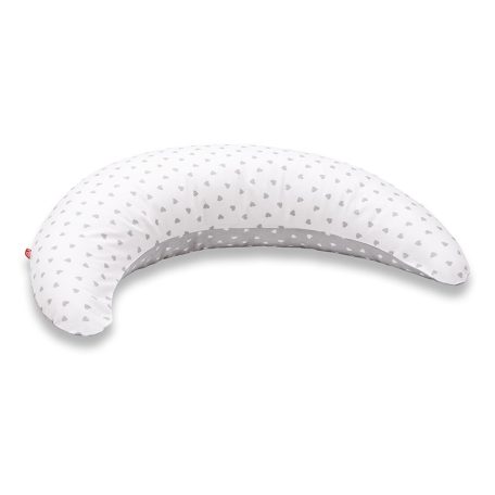 Scamp félhold párna - Little Heart White Gray
