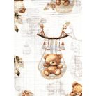 Mintás textil pelenka 1db-os - Lámpás maci