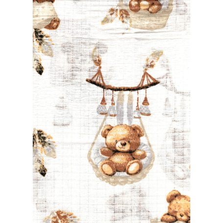 Mintás textil pelenka 1db-os - Lámpás maci