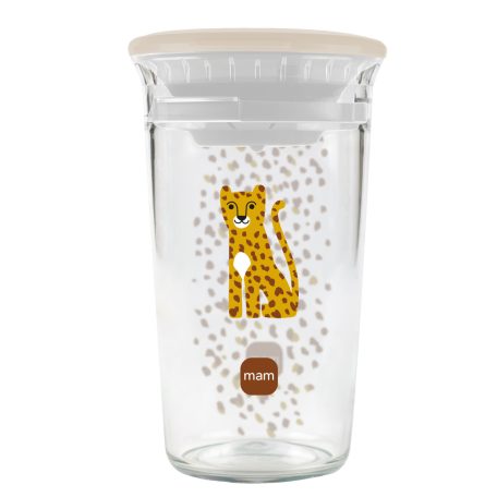 MAM Easy to Drink Cup 290 ml csöpögésmentes itatópohár 8+ hó - Bézs leopárd