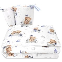 Baby Shop 3 részes ágynemű garnitúra - Mackó álom kék