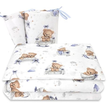 Baby Shop 3 részes ágynemű garnitúra - Mackó álom kék