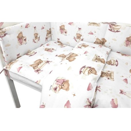 Baby Shop 3 részes ágynemű garnitúra - Mackó álom rózsaszín 