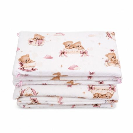 Baby Shop 3 részes ágynemű garnitúra - Mackó álom rózsaszín 