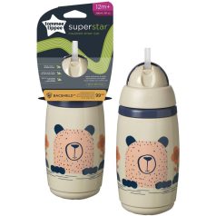   Tommee Tippee Superstar Insulated Straw Cup szívószálas hőtartó pohár 266 ml 12m+ - Drapp
