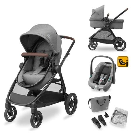 Maxi-Cosi Zelia S Trio babakocsi szett + FamilyFix S ISOFIX talppal - Grey
