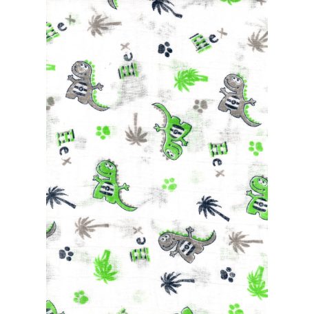 Mintás textil pelenka 1db-os - zöld/szürke dinó