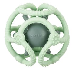 NATTOU Szilikon rágóka labda 2in1 BPA mentes 10 cm mint