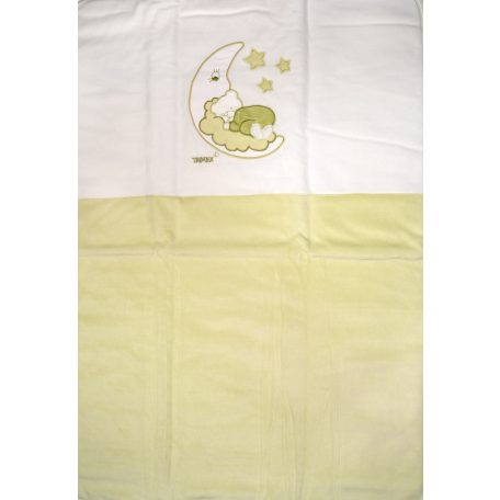 Trimex bélelt plüss takaró 70x100cm - holdon alvó maci fehér/zöld