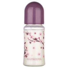   Baby-Nova Anti-Colic cumisüveg széles 300 ml szilikon cumival 0-24 hó - lila