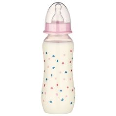   Baby-Nova cumisüveg szilikon cumival M-es 240 ml - rózsaszín 
