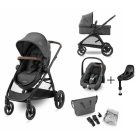 Maxi-Cosi Zelia S Trio babakocsi szett + FamilyFix S ISOFIX talppal - Dark Grey