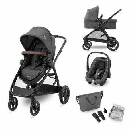 Maxi-Cosi Zelia S Trio babakocsi szett + FamilyFix S ISOFIX talppal - Dark Grey