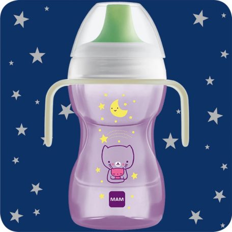 Mam Fun to Drink Cup Night tanulópohár 270ml 8+ , zöld madár