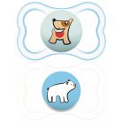 MAM Supreme 6+ szilikon nyugtató cumi 2db - kék,fehér