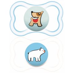 MAM Supreme 6+ szilikon nyugtató cumi 2db - kék,fehér