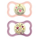 Mam Supreme Night 6+ szilikon nyugtató cumi 2 db - korall, lila