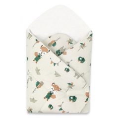 Baby Shop pólyatakaró 75x75cm - Bézs róka és nyuszi 