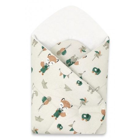 Baby Shop pólyatakaró 75x75cm - Bézs róka és nyuszi 