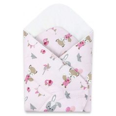   Baby Shop pólyatakaró 75x75cm - Rózsaszín róka és nyuszi 