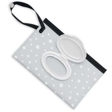 Bocioland nedves törlőkendő tartó tok - szürke csillagos