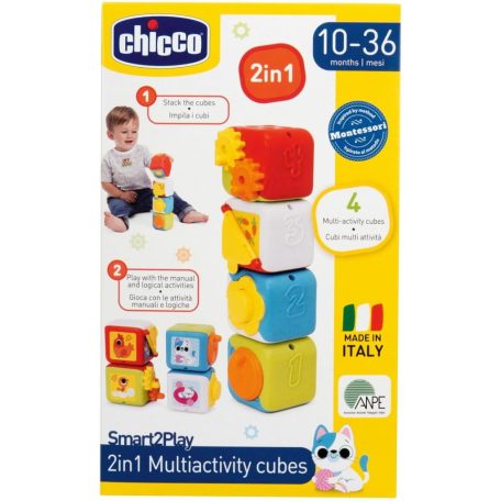 Chicco Építőkockák 2in1 manuális játék 10-36 hó