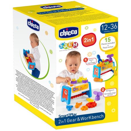 Chicco Szerelőpad és Szerszámos láda 2in1
fejlesztőjáték 12-36 hó