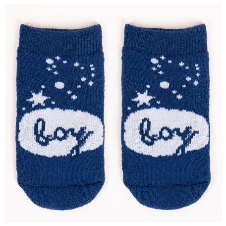Yo! Baby frottír zokni 0-3 hó - Kék boy