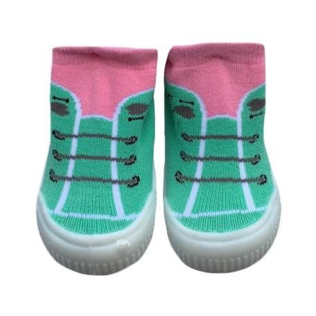 YO! Lány zoknicipő 20-as rózsaszín/zöld fűzős