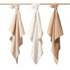 BabyOno Extra puha textil pelenka  3 db gyűrt muszlin - bézs