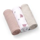 BabyOno Extra puha textil pelenka  3 db gyűrt muszlin - szürke