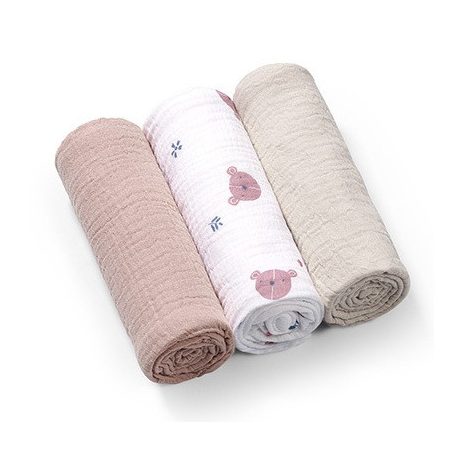 BabyOno Extra puha textil pelenka  3 db gyűrt muszlin - szürke