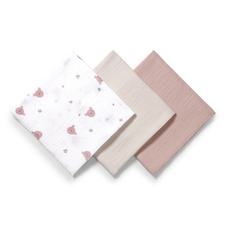 BabyOno Extra puha textil pelenka  3 db gyűrt muszlin - szürke