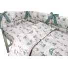 Baby Shop 3 részes ágynemű garnitúra - szürke/zöld lufis állatok