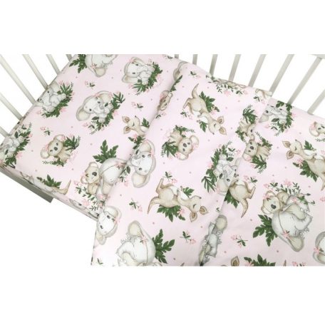 Baby Shop 2 részes babaágynemű - Baba állatok rózsaszín 