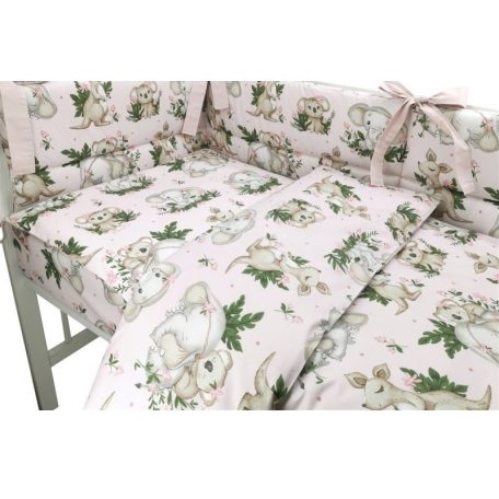 Baby Shop 3 részes ágynemű garnitúra - Baba állatok rózsaszín 