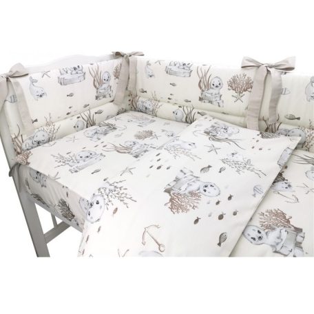 Baby Shop 3 részes ágynemű garnitúra - ekrü fóka 