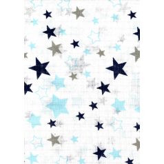 Mintás textil pelenka 1db-os - kék,szürke csillagok